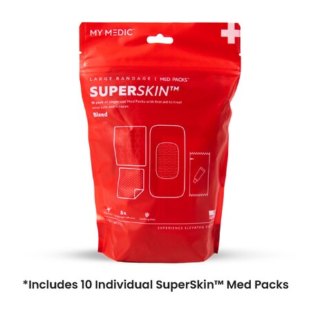 My Medic SuperSkin Large Bandage, 10PK MM-SPL-MD-PK-AC-2X4-SSB-10PK